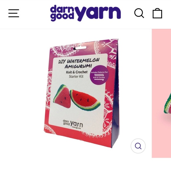 Knit or Crochet Watermelon Amigurumi Darn Good Yarn DIY Kit - Picture 4 of 4